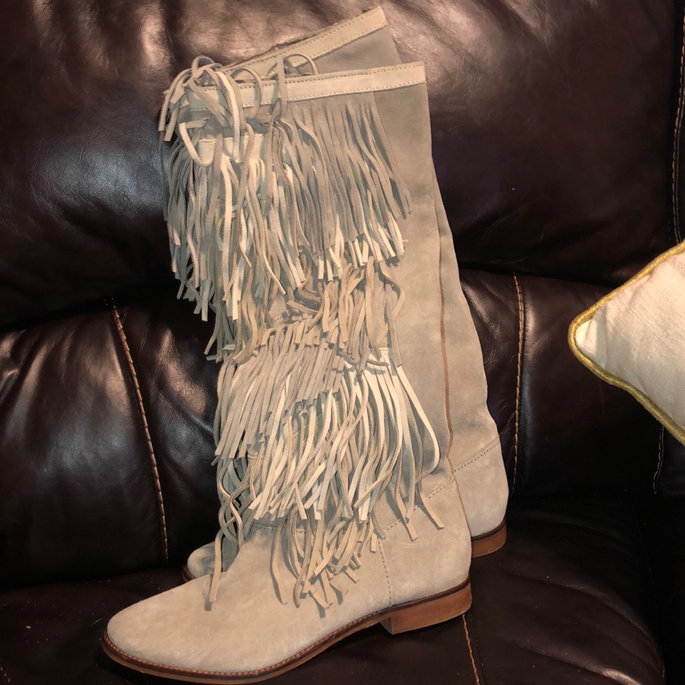Zara Fringe Knee High Boots